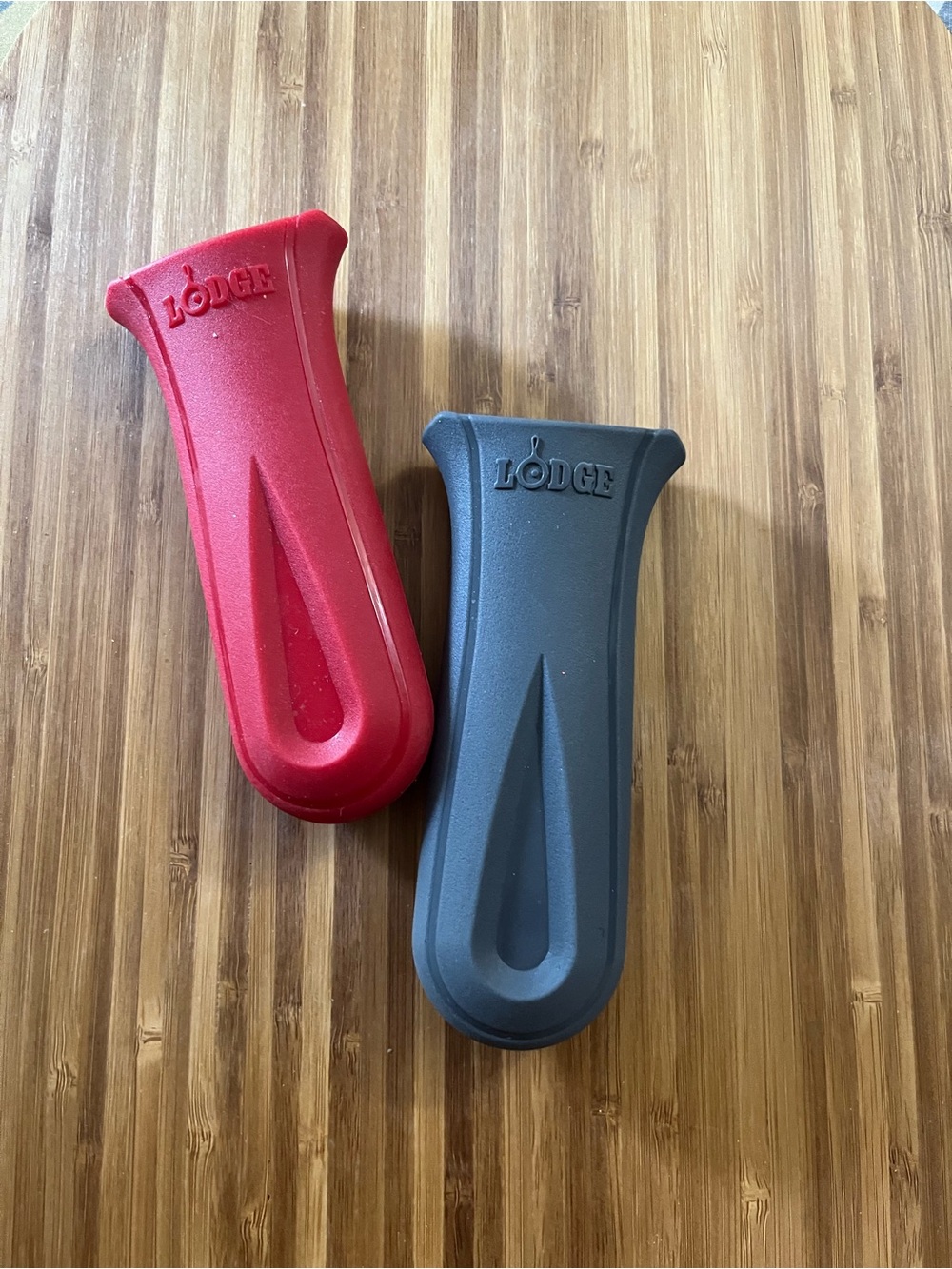 Lodge Red and Gray Silicone Handle Grips - 2 Pack